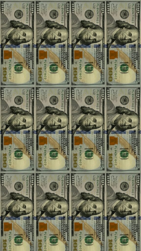 A pattern of us one hundred dollar bills.
