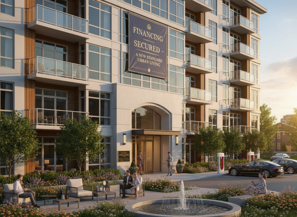 Multifamily commercial real estate financing case study showing apartment complex