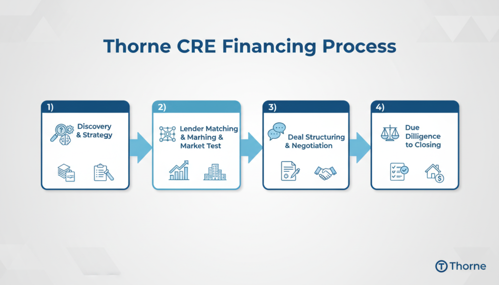 The Thorne CRE commercial real estate financing process flowchart