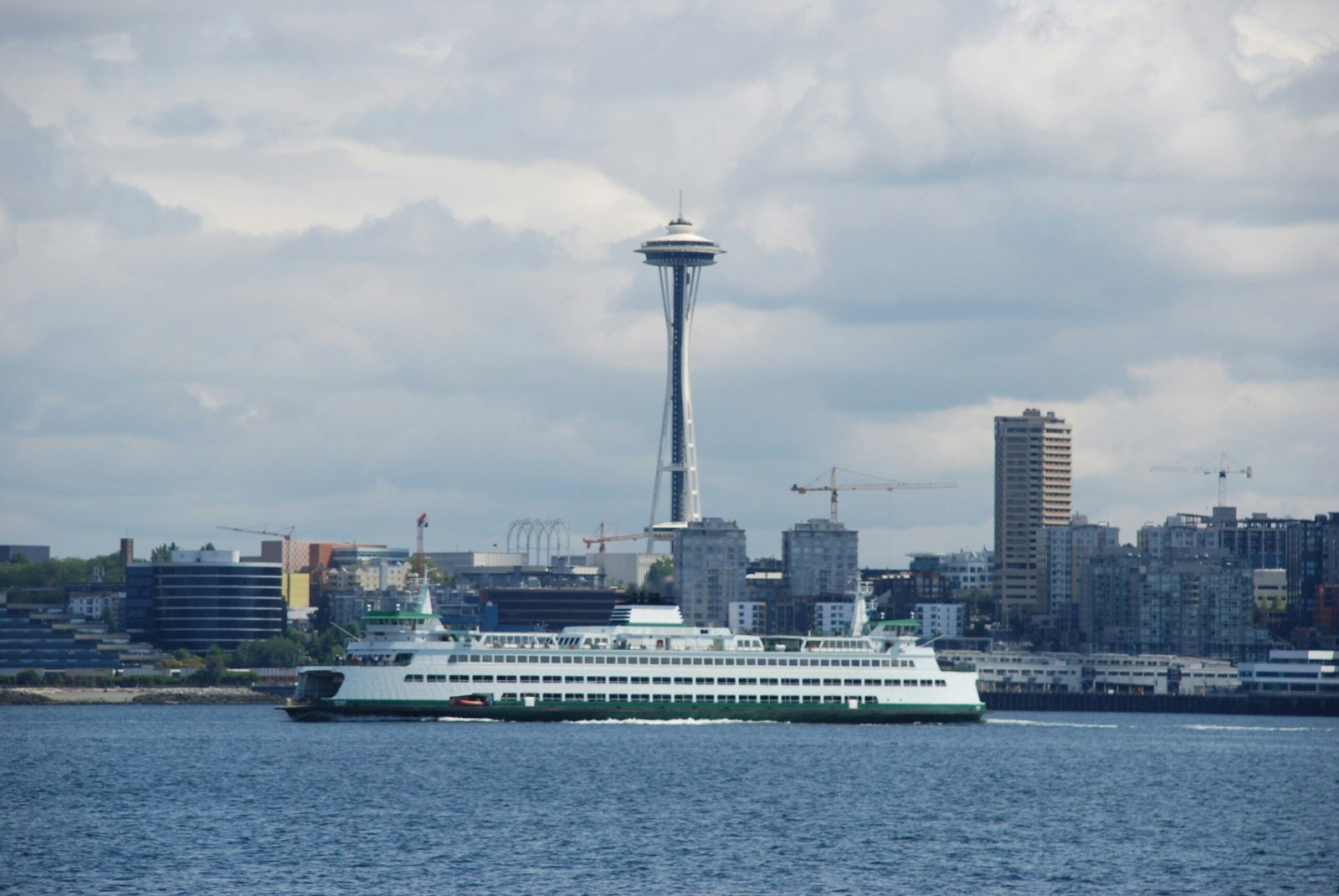 a large white boat in a large body of water