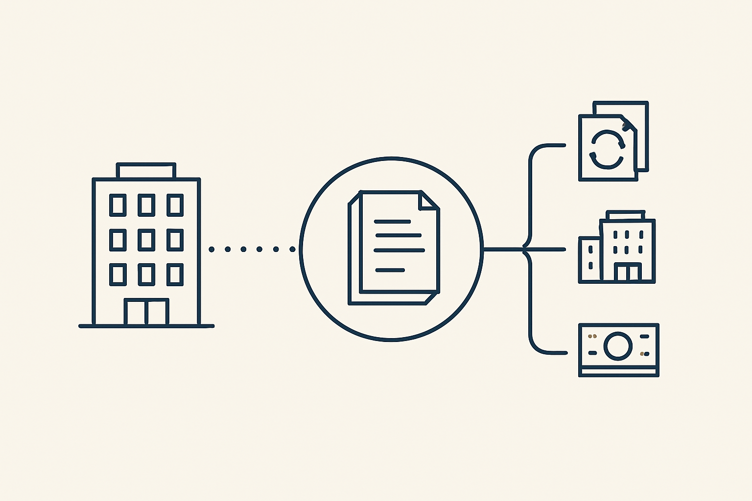 Illustration showing monthly payments leading to a commercial loan maturity and refinance decision