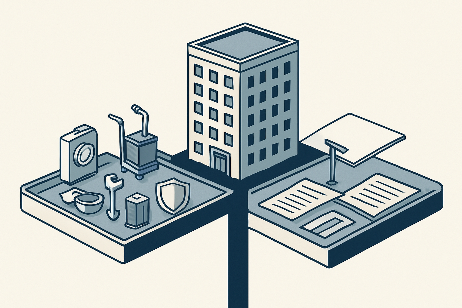 Commercial property expenses sorted into operating costs and non-NOI items