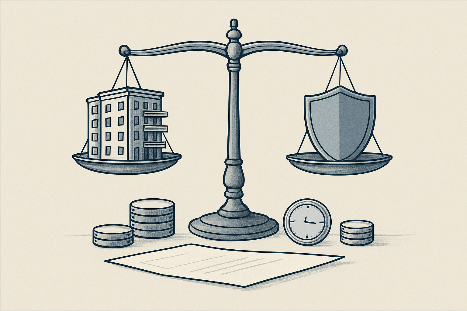 Commercial real estate term sheet balanced against liability and property performance factors