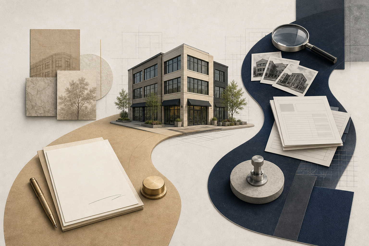 Commercial property purchase price and appraised value shown as separate evidence paths