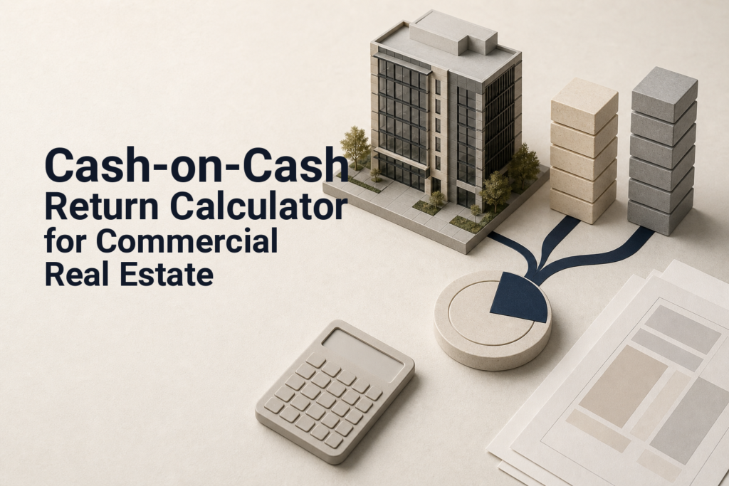 Commercial property acquisition worksheet with equity, debt, expenses, and cash-flow elements